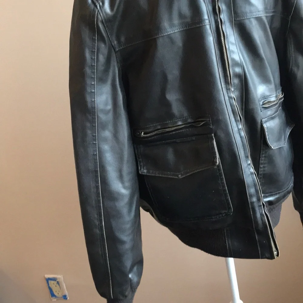 Tommy Hilfiger faux leather jacket Sz L - Picture 4 of 8